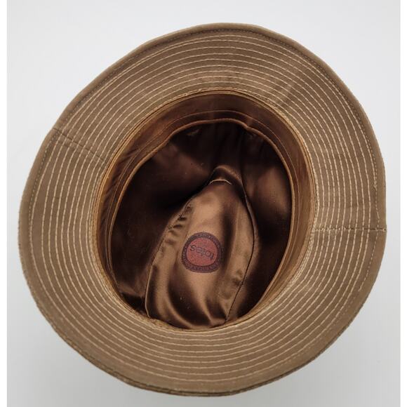 Vintage Totes Light Brown Suede Fedora Hat - Medium USA Made Indiana Jones Style - Picture 8 of 11